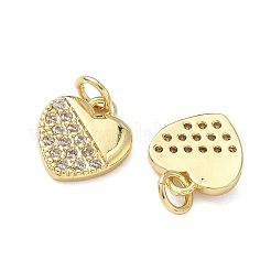 Brass Micro Pave Clear Cubic Zirconia Pendants&nbsp;KK-F930-09G
