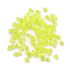 ガラスビーズ100個1セット  三角ビーズ  ダイヤモンドビーズ 透明の尖ったビーズ  レモンシフォン  3x3x2mm  穴：0.8mm  約100個/セット&nbsp;GLAA-D300-02C