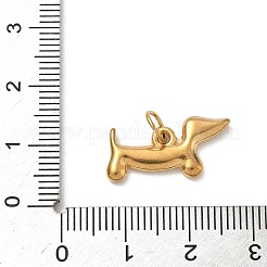304ステンレスペンダント  犬  エナメル  ゴールドカラー  丸カン付き  ブラック  10x21x2mm&nbsp;STAS-H243-01A-G01