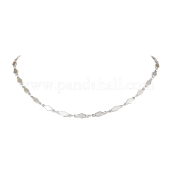 304ステンレススチール菱形リンクチェーンネックレス  ステンレス鋼色  17.09インチ（43.4cm）&nbsp;NJEW-JN05205-02