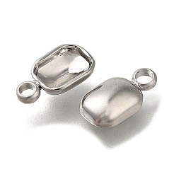 304ステンレススチールペンダントカボションセッティング  長方形  ステンレス鋼色  トレイ：6x4mm  10x5.5x2mm  穴：1.4mm&nbsp;STAS-I310-26P