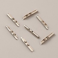 真鍮製折りたたみ圧着エンド500個。  コードエンドキャップ  プラチナ  16x2x2mm&nbsp;KK-WH0058-08B-P