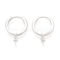 925 Sterling Silver Hoop Earring Findings&nbsp;STER-N017-05S
