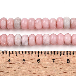 天然石ピンクオパールビーズ連売り  ロンデル  8~8.5x5.5~6mm  穴：0.8mm  約76~78個/連  14.84~15.16''（37.7~38.5センチメートル）&nbsp;G-T140-59A