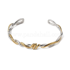 Duo Tone 304 Stainless Steel Twisted Open Cuff Bangles&nbsp;SA-CBA3E4B-03GP