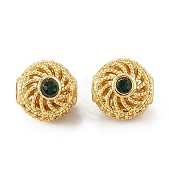 Brass Micro Pave Cubic Zirconia Beads&nbsp;ZIRC-P088-08G