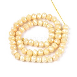 Anti-Tarnish Electroplate Rondelle Glass Beads Strands&nbsp;EGLA-T021-8mm-17-06