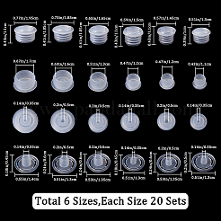 120セット6種類のプラスチック製防塵ボトルストッパー  ワインボトル用  ホワイト  13~19.5x10~11mm  20セット/スタイル&nbsp;AJEW-GF0008-16