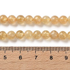 天然黄色ガーネットビーズ連売り  ラウンド  6mm  穴：1mm  約66個/連  15.75''（40センチメートル）&nbsp;G-Z129-C01-6mm-03