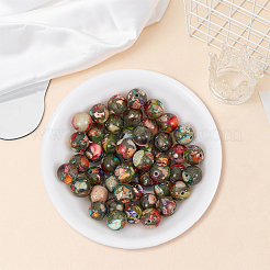 1 Strand Dyed Natural Imperial Jasper Round Beads Strands&nbsp;G-PA0002-57B