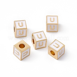 Rack Plating Brass Enamel Beads&nbsp;KK-B060-04G-04U