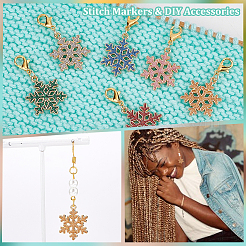 Snowflake Stitch Markers&nbsp;HJEW-AB00263