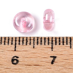 透明な染色ガラスシードビーズ  ドーナツ  パールピンク  6x3mm  穴：1.2mm  約2500個/ポンド&nbsp;SEED-T007-02H