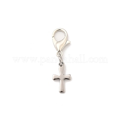 クロス304ステンレススチールペンダント装飾  亜鉛合金カニカン付き  プラチナ＆ステンレス鋼色  26.5mm&nbsp;HJEW-JM03574
