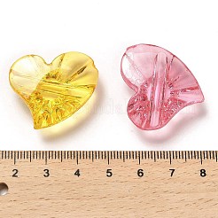 透明なアクリルビーズ  ハート  ミックスカラー  25x29x9.5mm  穴：4mm&nbsp;X-OACR-Z016-20
