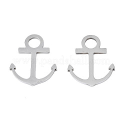 変色しない201ステンレススチールペンダント  レーザー切断  アンカー  ステンレス鋼色  19.5x16x1mm  穴：4mm&nbsp;STAS-T044-266P
