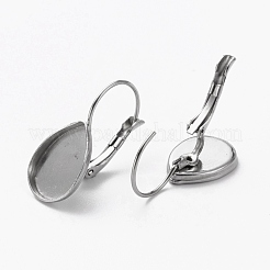 Tarnish Resistant 304 Stainless Steel Leverback Earring Findings&nbsp;STAS-L253-007A-P