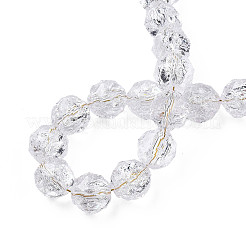 Transparent Crackle Glass Beads Strands&nbsp;X-GLAA-N051-01