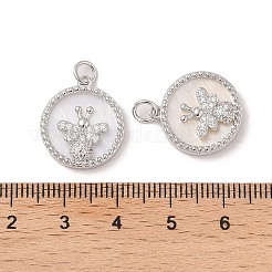 Brass Pendants Pave Shell&nbsp;KK-L208-73P