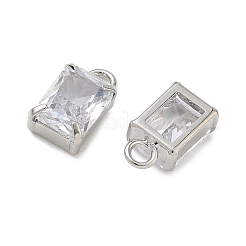 Brass Micro Pave Clear Cubic Zirconia Charms&nbsp;CU-CBAD360-11P-02