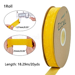 ベルベットリボン  片面  ギフト包装用  パーティーデコレーション  きいろ  1インチ（25mm）  約18.59~19.69ヤード（17~18m）/ロール&nbsp;SRIB-WH0006-18E
