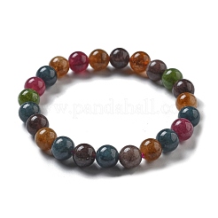Natural Dyed & Heated Chalcedony Imitation Tourmaline Beaded Stretch Bracelets for Women Men&nbsp;BJEW-F483-03-1