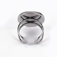 Tarnish Resistant 201 Stainless Steel Cuff Ring Findings&nbsp;STAS-S080-040E-P