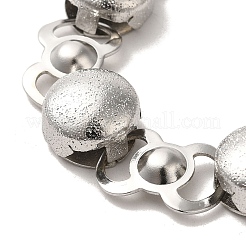 変色しない304ステンレススチールフラットラウンドリンクチェーンブレスレット  ステンレス鋼色  6-1/4インチ（15.8cm）  ワイド：12mm&nbsp;BJEW-Q776-02A-02