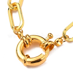 真鍮ペーパークリップチェーンブレスレット  スプリングリングの留め金と  ゴールドカラー  6-1/4インチ（16cm）&nbsp;BJEW-JB05630