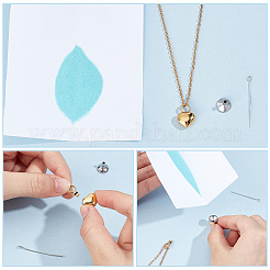 2Pcs 2 Colors 304 Stainless Steel Heart Urn Ashes Necklaces&nbsp;NJEW-CN0001-28B