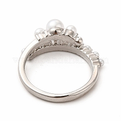 Plastic Imitation Pearl Cuff Ring&nbsp;RJEW-F142-04P
