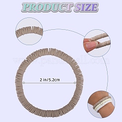ポリマークレイ ヘイシ サーファー ストレッチ ブレスレット セット  重ね付けできるプレッピーブレスレット  小麦  内径：2インチ（5.2cm）  5個/カラー  4色  20個/セット&nbsp;BJEW-SW00127