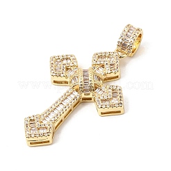 Brass Micro Pave Clear Cubic Zirconia Big Pendants&nbsp;CU-CBAB8F5-06G