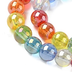 電気メッキ＆グラデーションカラーガラスビーズ連売り  ラウンド  ミックスカラー  6mm  穴：1.4mm  約63個/連  13.78''（35センチメートル）&nbsp;LAMP-M023-03-03