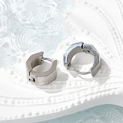 304ステンレススチール研磨効果フープピアス  ステンレス鋼色  13x6mm&nbsp;EJEW-M001-28P