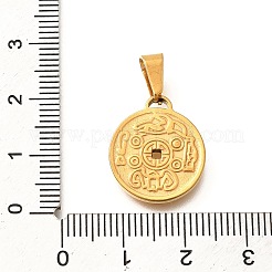 ステンレスペンダント201個  コインチャームチャーム  イオンプレーティング（ip）  ゴールドカラー  18.5x16x2mm  穴：7x3.5mm&nbsp;STAS-Q344-07A-G