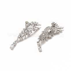 Clear Cubic Zirconia Wing Dangle Stud Earrings&nbsp;EJEW-H093-17P