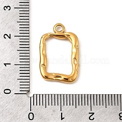 304ステンレスペンダント  イオンプレーティング（ip）  長方形のチャーム  18KGP本金メッキ  21x13.5x2.5mm  穴：2mm&nbsp;X1-STAS-Z157-17G