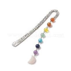 Random Stone Moon Pendant Bookmarks&nbsp;AJEW-JK00205