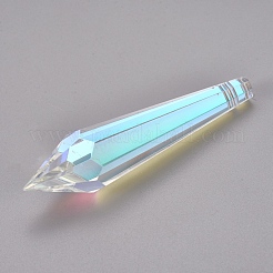 Transparent Glass Big Cone Pendulum Pendants&nbsp;GLAA-WH0015-34E