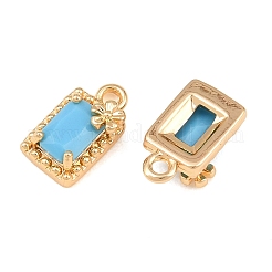 Brass Pave Deep Sky Blue Cubic Zirconia Charms&nbsp;CU-CBA804C-19G