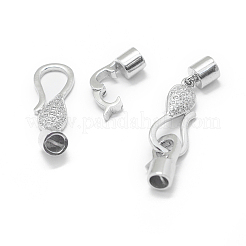Rhodium Plated 925 Sterling Silver Fold Over Clasps&nbsp;STER-L055-069P