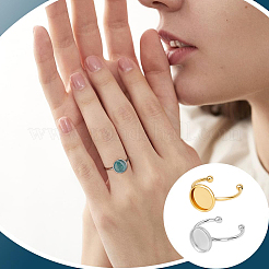20Pcs 304 Stainless Steel Open Cuff Ring Findings&nbsp;STAS-ME0002-79