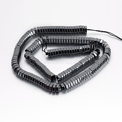 非磁性合成ヘマタイトビーズ連売り  六角  5x2mm  穴：0.5mm  約173個/連  13.4インチ（34cm）&nbsp;G-P341-39-6x2mm