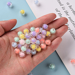 透明なアクリルビーズ  二層ビーズ  多面カット  ラウンド  ミックスカラー  9.5x9.5mm  穴：2mm  約535個/257g&nbsp;LS-TACR-S152-04A
