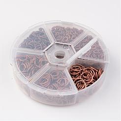 真鍮製オープン丸カン1箱  ラウンド  ニッケルフリー  赤銅鉱  18~22ゲージ  4~10x0.6~1mm  約110g/ボックス&nbsp;KK-JP0008-R-NF