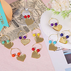 28Pcs Synthetic Turquoise Wine Glass Charms&nbsp;AJEW-CA00006