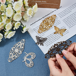 72Pcs 18 Style Brass Filigree Findings&nbsp;FIND-CA0002-66