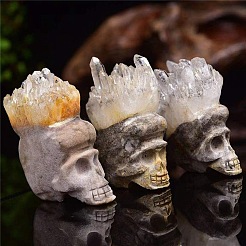 Natural Quartz Crystal Skull Display Decorations&nbsp;PW-WG44ED8-01
