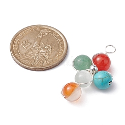 Gemstone Round Beaded Pendants&nbsp;PALLOY-JF02255